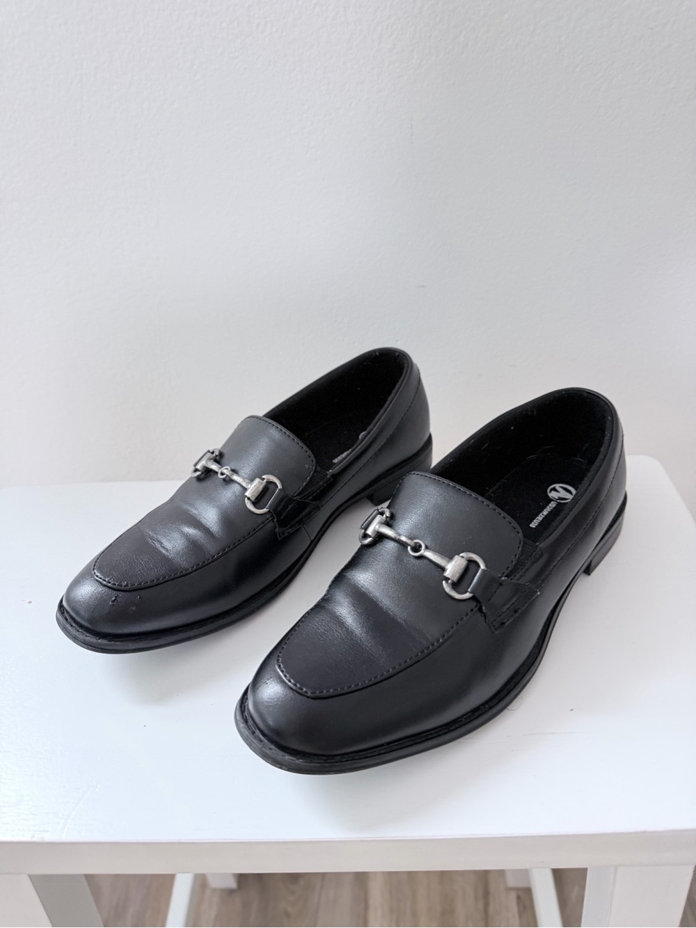 Boys Size 3 Black Horsebit Loafers Slip On Dress Shoes Formal School Church